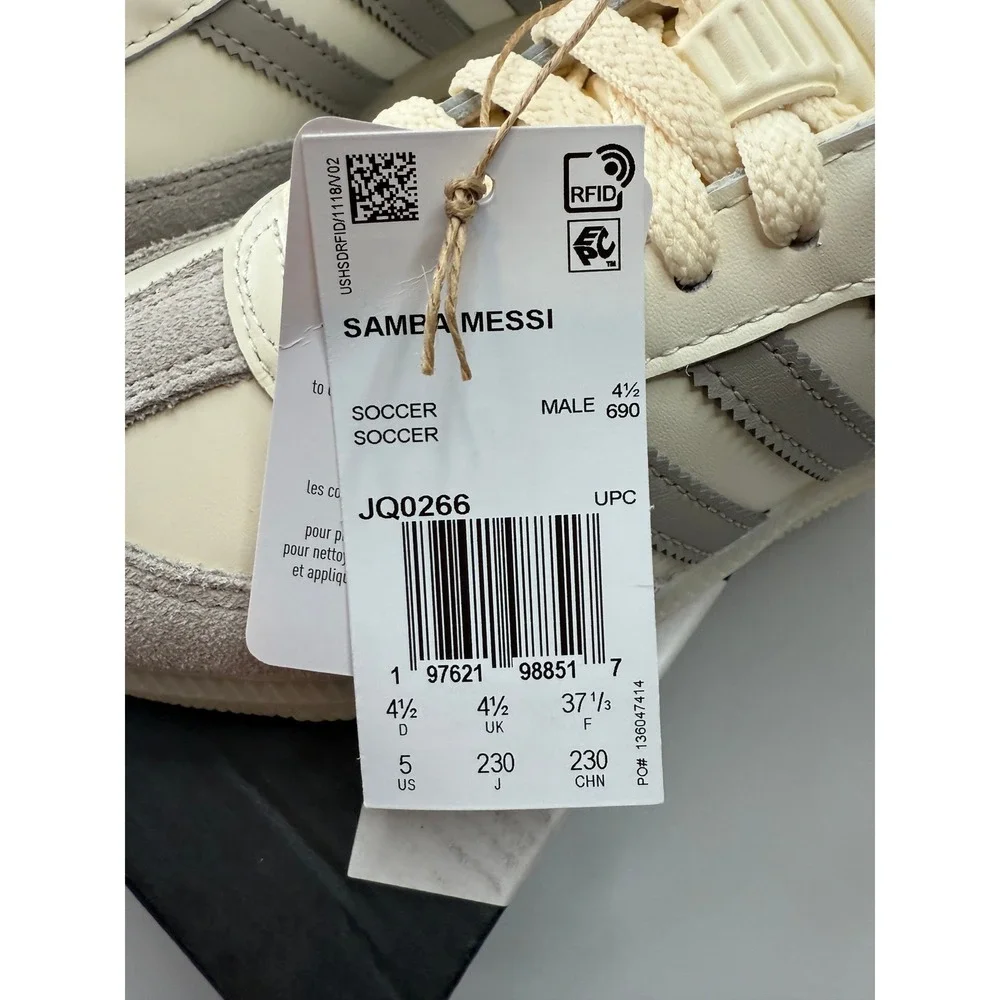 Adidas Samba‎ Messi Inter Miami CF White Brown Gold JQ0266 Youth 5 W 6.5 NWB